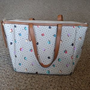 Fossil Rachel tote 👜 multicolored heart print